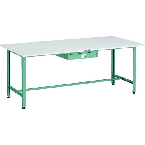 TRUSCO ( トラスコ中山 ) 軽荷重作業台(300kg)AE型 1800X900XH740 薄型1段引出し付 グリーン色 ( AE-1809UDC1 )｜トキワONLINE