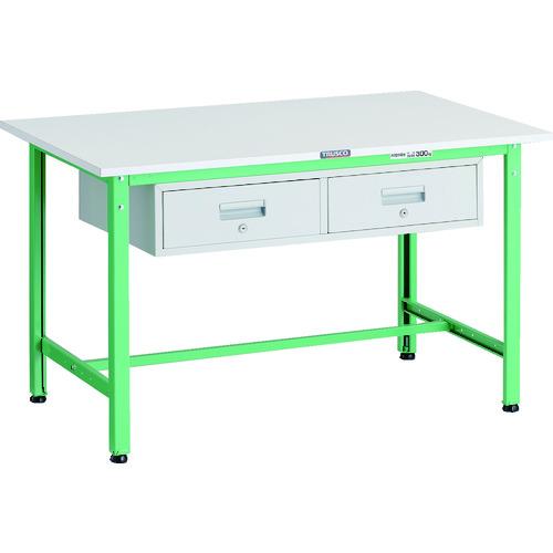 TRUSCO ( トラスコ中山 ) 軽荷重作業台(300kg)AE型 1200X750XH740 2列引出し付 ヤンググリーン色 ( RAE-1200FL2 YG )