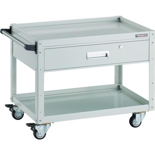 TRUSCO ( トラスコ中山 ) 手道具手押し車 鷲手押し車 750×500×H600 引出付 ウレタン4輪自在 白いこと ( EGW-672VUJ-W )