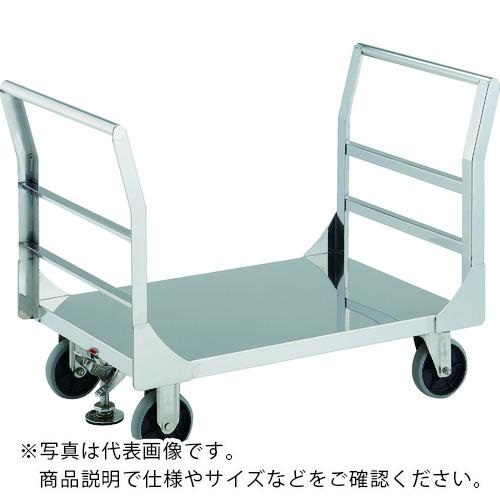 TRUSCO ( トラスコ中山 ) オールステンレス製運搬車 オールステンレス両袖台車 (固定ハンドル・両袖タイプ) 800×450 ストッパー付 ( ASUD-3WS )