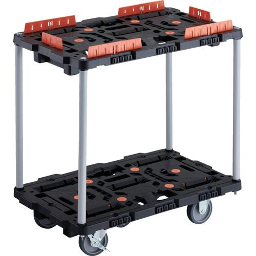 TRUSCO ( トラスコ中山 ) 連結式樹脂製2段台車 ビートル 700X450 自在3輪 内2輪ストッパー付 コボレ止めセット付 ハンドルなし ( BT720KJ3S2-E100 )