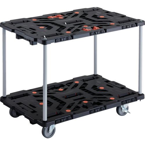 TRUSCO ( トラスコ中山 ) 連結式樹脂製2段台車 ビートル 900X600 自在5輪 内2輪ストッパー付 とめたろう付 ハンドルなし ( BT920J5S2-E100T )｜トキワONLINE