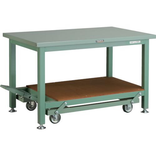 TRUSCO ( トラスコ中山 ) 重荷重作業台移動式(3000kg)TWC型 1200X750XH740 基本タイプ グリーン色 ( STWC-1200 (ｽﾁｰﾙﾃﾝﾊﾞﾝ) )
