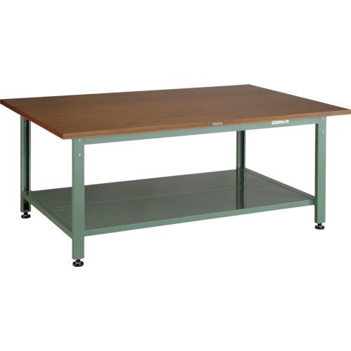 TRUSCO ( トラスコ中山 ) 中荷重大型作業台(1500kg)HWD型 1800X1200XH740 下棚付 グリーン色 ( HWD-1800LT (ｺﾞｳﾊﾞﾝﾃﾝﾊﾞﾝ) )