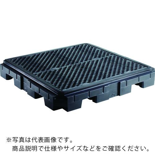 pig ( エー・エム・プロダクツ ) ピグヘビーデューティポリスピルコンテイメントパレット 4ドラム缶用 ドレンつき ( PAK672BK-WD )