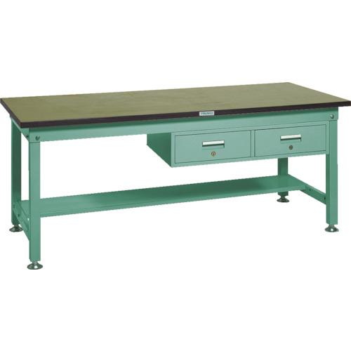 TRUSCO ( トラスコ中山 ) 中掛け目御役目台(1200kg)HW型 1800X750XH740 2列引出付 緑であること色 緑 ( RHW-1800FL2 GN(ｸﾞﾘｰﾝ) )
