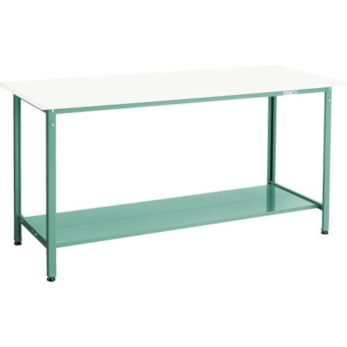 TRUSCO ( トラスコ中山 ) 軽荷重立作業台(300kg)HAE型 900X600XH900 下棚2枚付 グリーン色 ( HAE-0960LT2 )