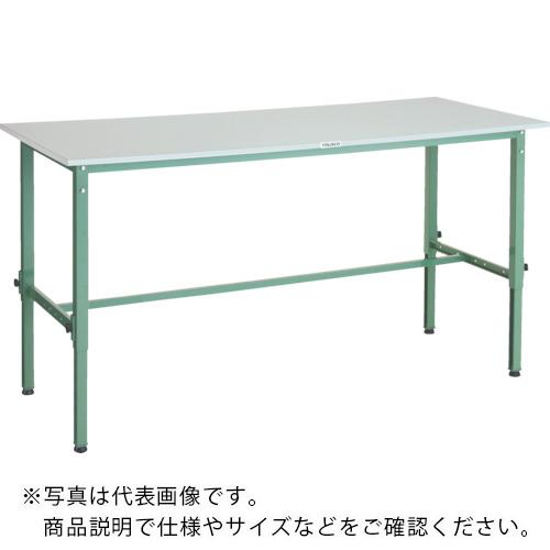 TRUSCO ( トラスコ中山 ) 軽荷重作業台高さ調節式(150kg)AEM型 1500X900XH650~950 基本タイプ グリーン色 ( RAEM-1509 (ﾘﾉﾘｭｳﾑﾃﾝﾊﾞﾝ) )｜トキワONLINE