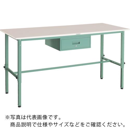 TRUSCO ( トラスコ中山 ) 軽荷重作業台高さ調節式(150kg)AEM型 1800X900XH650~950 1段引出付 グリーン色 ( RAEM-1809F1 )