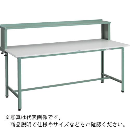 TRUSCO ( トラスコ中山 ) 軽荷重作業台(300kg)AE型 1800X750XH1044(全高) 上棚付 グリーン色 ( RAE-1800YURB )