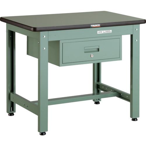TRUSCO ( トラスコ中山 ) 中荷重作業台(800kg)GW型 900X600XH740 1段引出付 グリーン色 ( GWR-0960F1 )|トキワONLINE