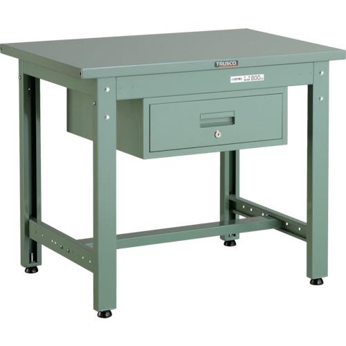 TRUSCO ( トラスコ中山 ) 中荷重作業台(800kg)GW型 900X600XH740 1段引出付 グリーン色 ( GWS-0960F1 )｜トキワONLINE 34,094円