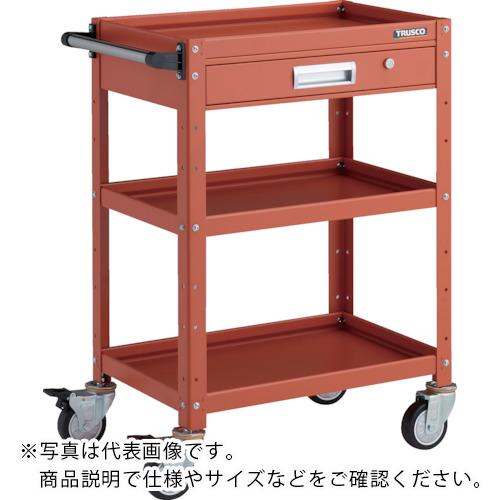 TRUSCO ( トラスコ中山 ) 手道具手押し車 バーディワゴン 600X400 引出付 ウレタン拷問台 オレンジ色 ( BDW-963VU-OROR )