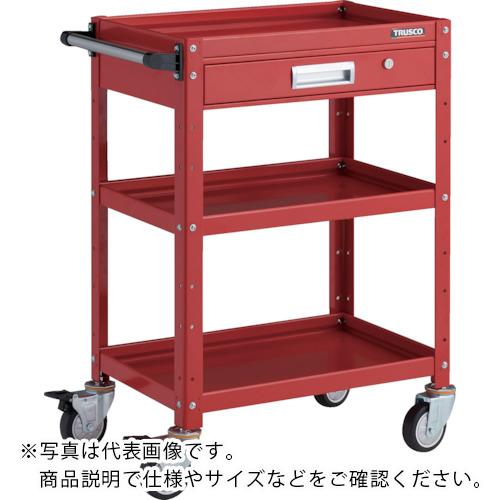 TRUSCO ( トラスコ中山 ) ツールワゴン バーディワゴン 600X400 引出付 ウレタン車輪 レッド ( BDW-963VU-RR )