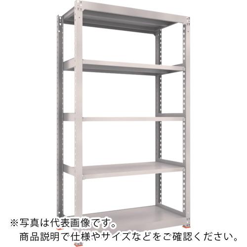 TRUSCO ( トラスコ中山 ) スチールラック M3型中量棚 1500X471XH2100 5段 単体 免震樹脂ベース付 ネオグレー ( M3-7555-SFC NG )