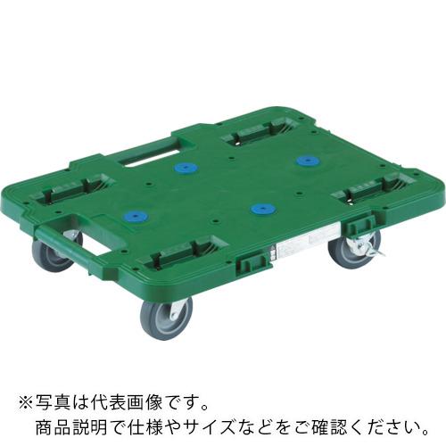 TRUSCO ( トラスコ中山 ) 樹脂製平台車 ルートバン 400X600 4輪自在 ストッパー付 緑 ( MPB-600JS-GN )
