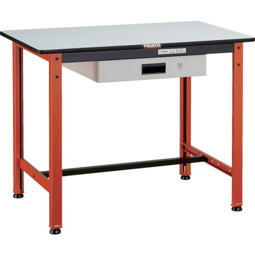 TRUSCO ( トラスコ中山 ) 軽荷重作業台(300kg)TFAEL型 900X600XH740 薄型1段引出付 オレンジ色 ( TFAEL-0960UDK1 )