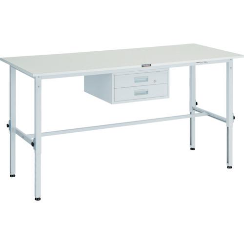 TRUSCO ( トラスコ中山 ) 軽荷重作業台高さ調節式(150kg)AEM型 1800X750XH650~950 2段引出付 ホワイト色 ( AEM-1800F2 W )
