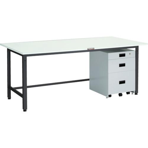 TRUSCO ( トラスコ中山 ) 軽荷重作業台(400kg)LEW型 1800X750XH740 3段キャビネット付 ダークグレー色 ( LEWP-1800UDK111 )|トキワONLINE