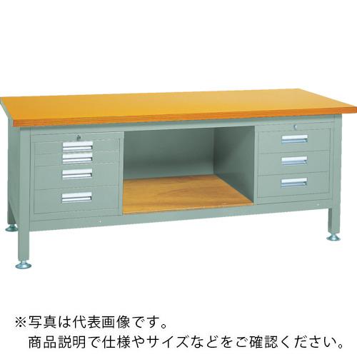 TRUSCO ( トラスコ中山 ) 重掛け目御勤め台(3000kg)TWZ型 1800X900XH740 3段・4段引出付 緑であること色 ( RTWZ-1809D3D4 )