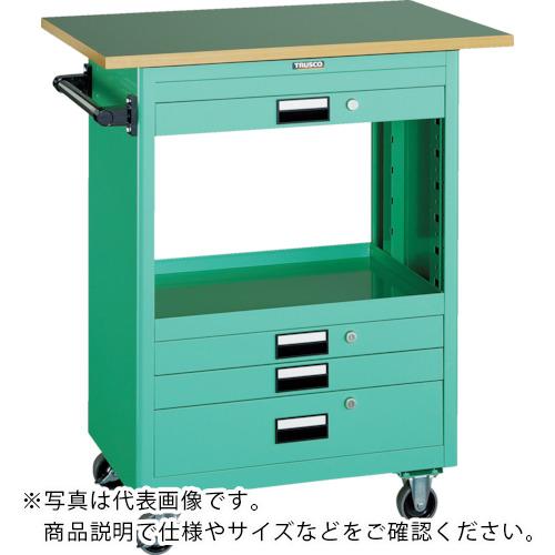 TRUSCO ( トラスコ中山 ) スチール製ワゴン(溶接一体構造) ツールワゴン 600×400×H880 浅3深1引出 天板付 ホワイト ( NTS-631T-W )