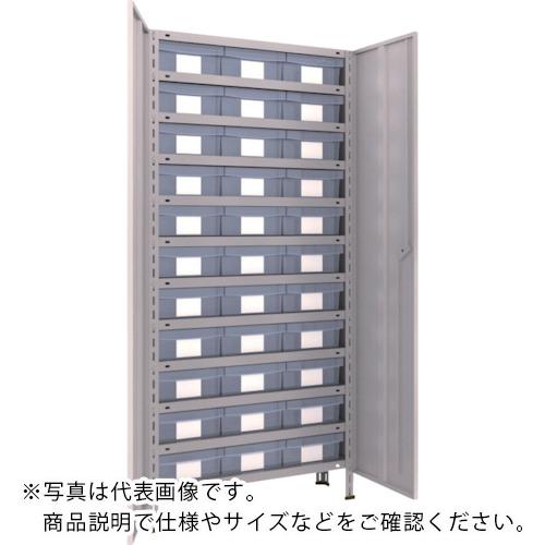 TRUSCO ( トラスコ中山 ) スチールラック 軽量棚扉付 875X300X1800樹脂引出透明大X33 ネオグレー ( 63V-T812D11 NG(ﾈｵｸﾞﾚｰ) )