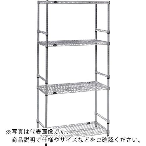 TRUSCO ( トラスコ中山 ) ステンレス製メッシュラック W1205XD457XH1838 4段 サイドバー付 ( TSM-SDB-6444 )