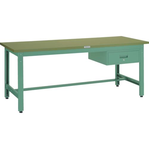 TRUSCO ( トラスコ中山 ) 中荷重作業台(800kg)GW型 1800X900XH740 1段引出付 グリーン色 ( GWP-1890F1 )｜トキワONLINE