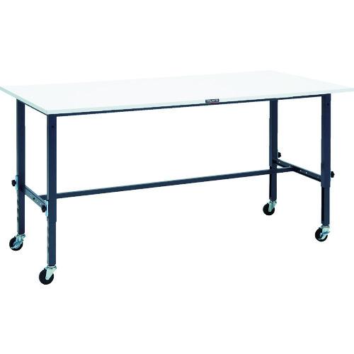 TRUSCO ( トラスコ中山 ) 軽荷重作業台高さ調節式(80kg)AEM型 1800X900XH719~1019 φ75キャスター付 ダークグレー色 ( AEM-1809C75 DG )