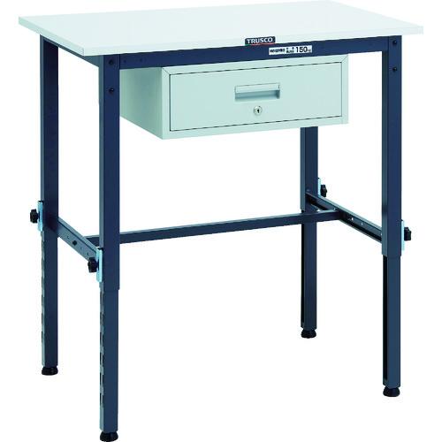 TRUSCO ( トラスコ中山 ) 軽荷重作業台高さ調節式(150kg)AEM型 900X600XH650~950 1段引出付 ダークグレー色 ( RAEM-0960F1 DG )