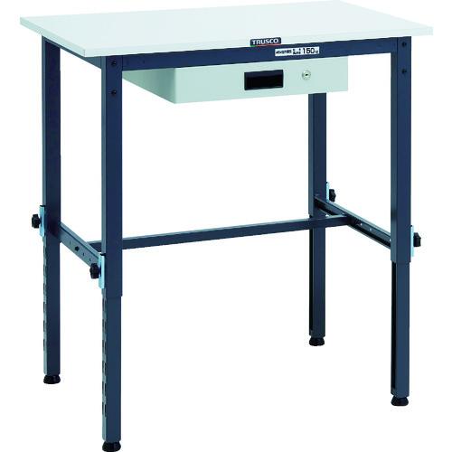 TRUSCO ( トラスコ中山 ) 軽荷重作業台高さ調節式(150kg)AEM型 900X600XH650~950 薄型1段引出付 ダークグレー色 ( RAEM-0960UDK1 DG )