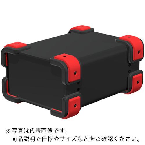 タカチ ( タカチ電機工業 ) コーナーガード付アルミケース ブラック/レッド ( UCG15-9-20BR ) 【メーカー取寄】