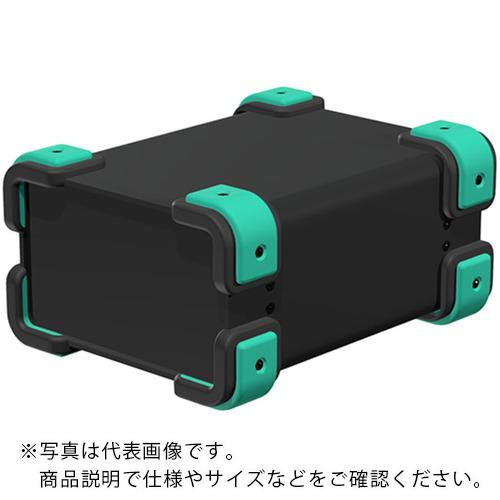 タカチ ( タカチ電機工業 ) コーナーガード付アルミケース ブラック/エメラルド ( UCG15-9-20BE ) 【メーカー取寄】