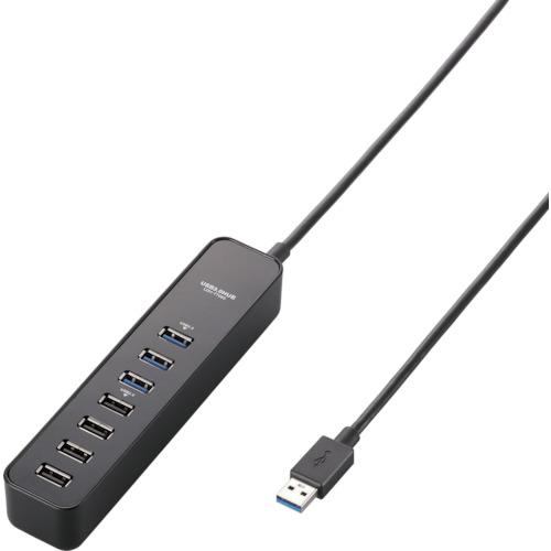 ELECOM ( エレコム ) マグネット付きUSB3.0ポート搭載7ポートUSBハブ ブラック ( U3H-T706SBK )