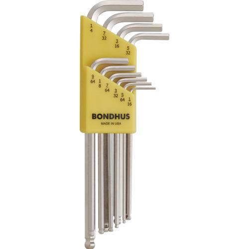 BONDHUS ( ボンダス ) ボールポイント L-レンチ ロング メッキ インチ セット10本組(1/16-1/4) ( BLX10B )