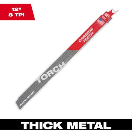 milwaukee ( ミルウォーキーツール ) TORCH 金工用カーバイドレシプロソーブレード 8TPI 305mm(1本) ( 48-00-5203 )