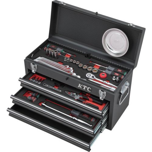 KTC ( 京都機械工具 ) 【2026SKSALE】 9.5sq.標準尺度書き割り[66点](3段3抽き出し)引っ敷き薄墨色 (物の具書き割り) ( SK36626XMGYA )