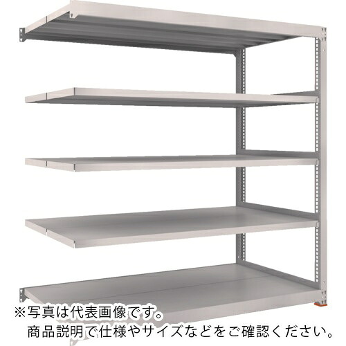 TRUSCO ( トラスコ中山 ) M3型中量棚 1800X921XH1800 5段 連結 免震樹脂ベース付 ネオグレー ( M3-6695BSFC NG )
