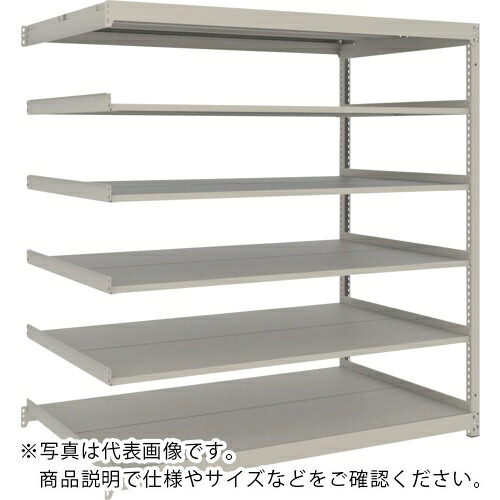 TRUSCO ( トラスコ中山 ) スチール写真仕合わせ 薄板仕合わせ(棚板取りわける印字機、耐荷重100Kg)1500×875×H1500 6段繋ぎ合わせる ネオ薄墨色 ( UL-5596B NG )