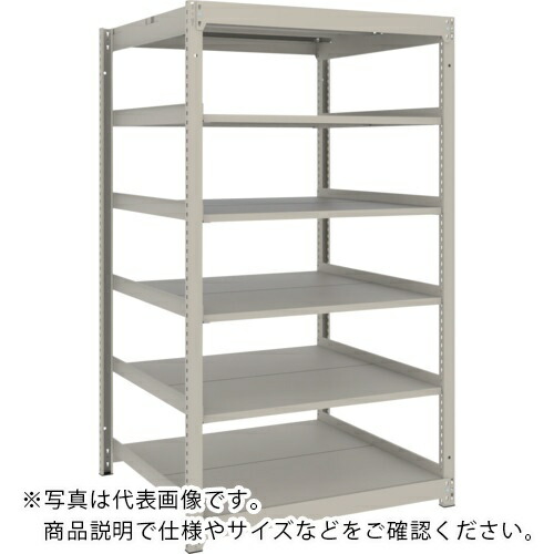 TRUSCO ( トラスコ中山 ) スチール写真仕合わせ 薄板仕合わせ(棚板取りわける印字機、耐荷重100Kg)900×875×H1500 6段単体 ネオ薄墨色 ( UL-5396 NG )