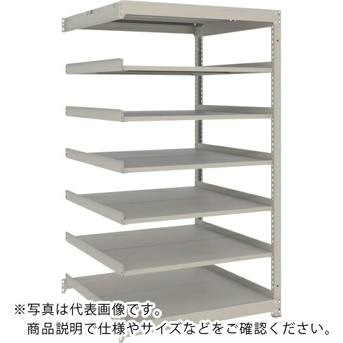 TRUSCO ( トラスコ中山 ) スチールラック 薄板ラック(棚板分割タイプ、耐荷重100Kg)900×875×H1500 7段連結 ネオグレー ( UL-5397B NG )