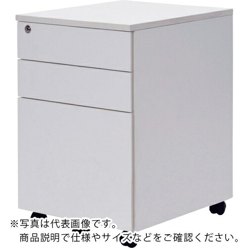 アールエフヤマカワ 細工物事務机2 3段手押し車 白いこと ( GZWCA2-3WH )