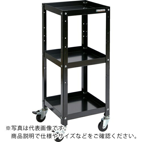 TRUSCO ( トラスコ中山 ) ツールワゴン ラビットワゴン 360×360 ゴム車輪 ブラック ( RBW-733 BK )
