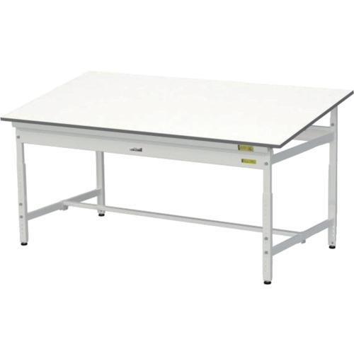 ヤマテック ( 山金工業 ) ワークテーブル150シリーズ 傾斜天板タイプ W1800×天板D900×H652~H952mm シルキーホワイト ( SUPAK-1890-WW )