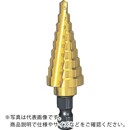 TRUSCO ( トラスコ中山 ) ステップドリル 2枚刃チタンコーティング 6~27mm 段数12 ( NMS-27G ) 8,994円