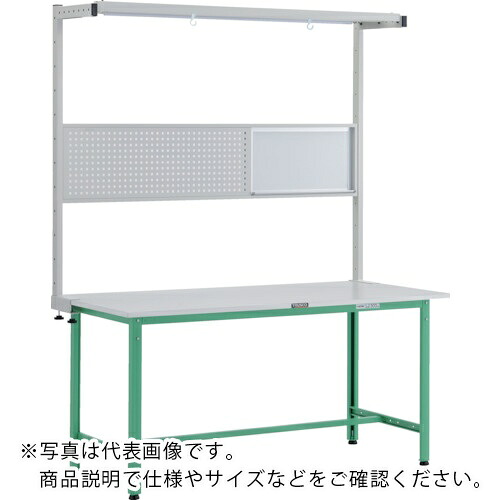 TRUSCO ( トラスコ中山 ) 軽荷重作業台(300kg)AE型 1500X900XH1948(全高) ツールハンガーフルセット付 ヤンググリーン色 ( RAE-1509THFS YG ) 【メーカー取寄】
