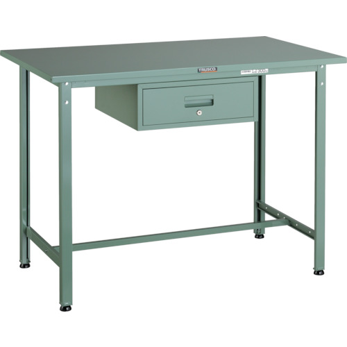 TRUSCO ( トラスコ中山 ) 軽荷重立作業台(300kg)HAE型 1200X750XH900 1段引出付 グリーン色 ( HSAE-1200F1 (ｽﾁｰﾙﾃﾝﾊﾞﾝ) ) 【メーカー取寄】