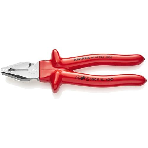 KNIPEX 絶縁強力型ペンチ 1000V絶縁 ディップコートハンドル 225mm ( 0207-225 )