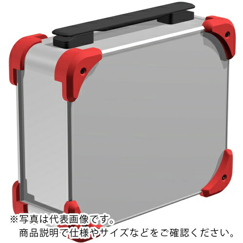 タカチ ( タカチ電機工業 ) コーナーガード付キャリングケース AUGHシリーズ 111×368×438mm シルバー/レッド/ブラック ( AUGH99-43-36-SRB )