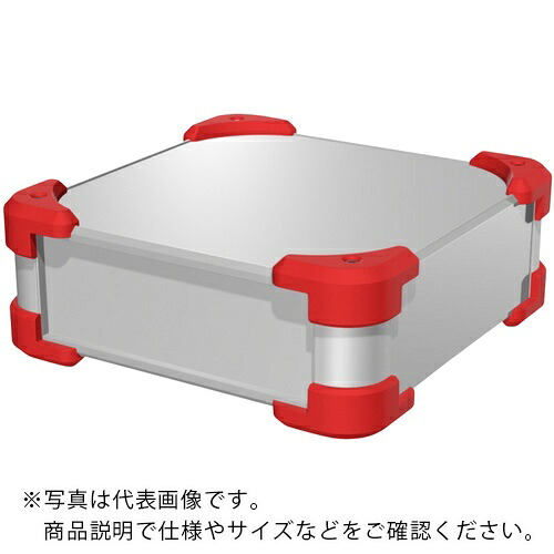 タカチ ( タカチ電機工業 ) コーナーガード付アルミケース AUGシリーズ シルバー/レッド 233.5×368×258mm ( AUG222-25-36-SR )